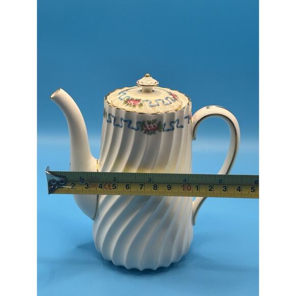 Minton Chartwell Bone China Teapot Floral Swirl Vintage Discontinued Pattern MCM - Picture 10 of 10